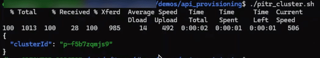 PGAIHM Restore via API shell file conf